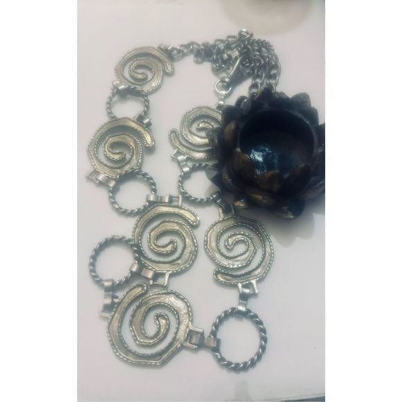 Cute LARGE SILVER BOHO PEACE SIGN NECKLACE - Picture 6 of 8